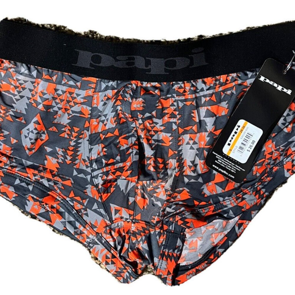 PAPI RED/GREY BRAZAILIAN MODERN STRETCH TRUNK SIZE M BNWT 626595-950